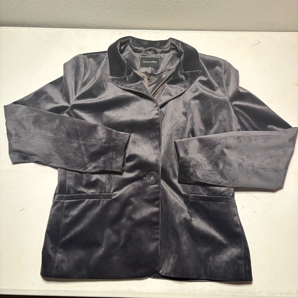 Dolce Cabo Charcoal Satin Jacket - Picture 2 of 9